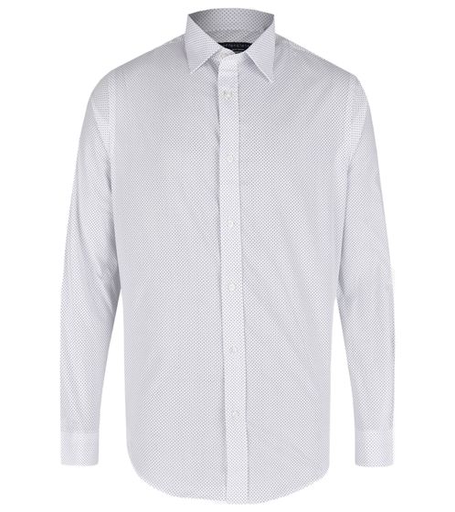 steffen klein men's long-sleeved shirt, dotted business shirt, fashionable cotton shirt 902199 white