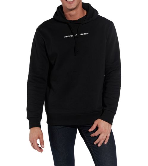 Sudadera con capucha COURSE para hombre con estampado "# never not grindin" en el pecho Suéter con capucha Suéter de algodón 901141 Negro