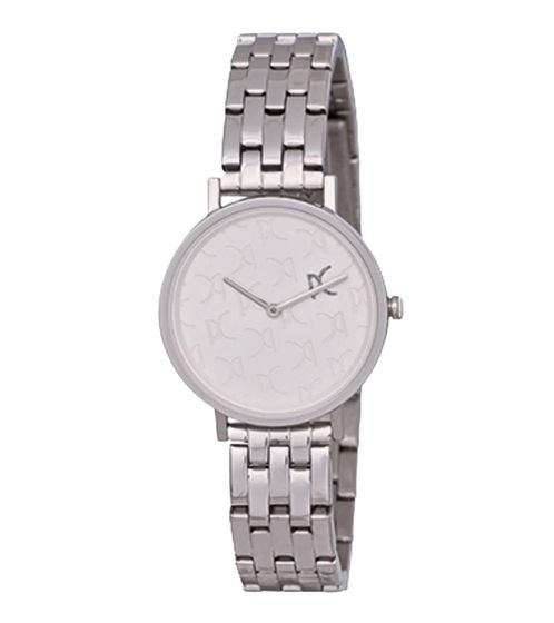 Montre femme Pierre Cardin avec abréviation de la marque imprimée montre à quartz analogique 3ATM 31mm CBV.1539 Argent