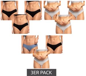 Lot de 3 slips de bikini en coton biologique DANISH ENDURANCE pour femme Sous-vêtements en coton biologique 79000 Noir/Gris/Bleu