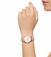 Montre femme Pierre Cardin cadran simple montre à quartz analogique avec bracelet en cuir 3ATM 36mm CBV.1124 Rose