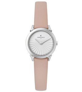 Pierre Cardin ladies' wristwatch dial analog quartz watch with leather strap 3ATM 27mm CPI.2506 pink/white/silver