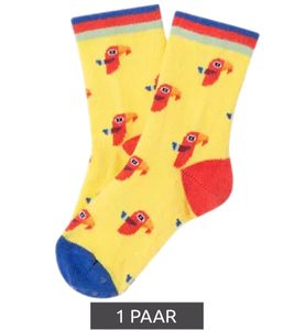 1 paires de chaussettes en coton pour enfants Moustard Parrot avec motifs imprimés perroquets chaussettes stopper chaussettes bébé imprimé oiseaux 20S-PARR ​​​​jaune/bleu/rouge/orange