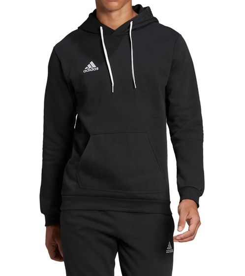 Sudadera con capucha adidas Entrada 22 para hombre Sudadera con capucha de algodón sostenible para hombre con bolsillo tipo canguro H57512 Negro