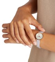 Pierre Cardin Damen Armband-Uhr Ziffernblatt analoge Quarz-Uhr mit Leder-Armband 3ATM 27mm CPI.2503 Rosa/Weiß/Gold