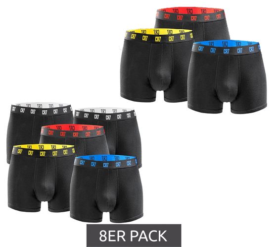 Pack of 8 CR7 CRISTIANO RONALDO Basic Trunk men's boxer shorts breathable cotton underpants underwear 300-8109-49-2536 Black/Colorful