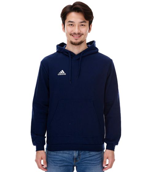 adidas Entrada 22 Hoody Herren Kapuzen-Pullover nachhaltiger Herren Baumwoll-Sweater mit Kängurutasche Hoodie H57513 Navy