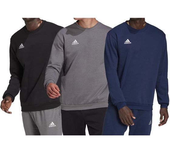 adidas Entrada 22 SW-Top Herren Rundhals-Pullover nachhaltiger Herren Baumwoll-Sweater Sweatshirt in Schwarz, Grau oder Navy