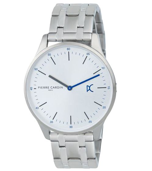 Montre femme Pierre Cardin cadran simple montre à quartz analogique avec bracelet en acier inoxydable 3ATM 42mm CBA.4009 Argent