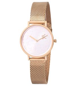 Reloj de pulsera de dos agujas para mujer Pierre Cardin con esfera con abreviatura de marca, reloj analógico de cuarzo con brazalete de acero inoxidable 3ATM 31 mm CBV.1519 oro rosa