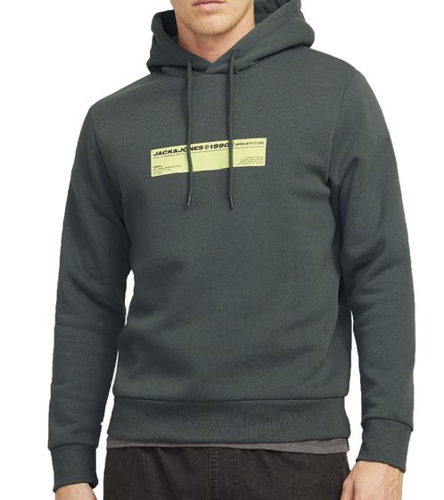 JACK & JONES Co Terrain Herren Kapuzen-Pullover mit Baumwollanteil Hoodie mit Logo-Print 12271202 Dunkelgrün