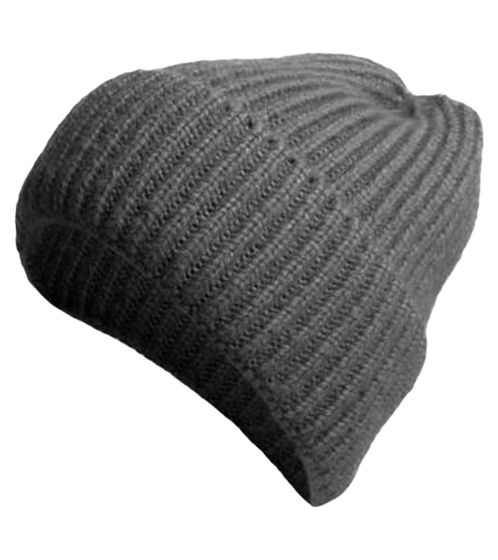 CAPELLI NEW YORK Beanie schlichte Winter-Mütze gemütliche Strick-Beanie 3571 1315 Grau