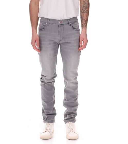 HECHTER PARIS Herren Denim-Hose im klassischen 5-Pocket-Style Alltags-Jeans lange Hose 15479466 Grau