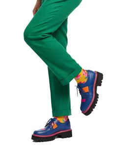 1 Paar Moustard Witty lily yellow flower Baumwoll-Socken mit Blumen-Print gemusterte lange Strümpfe 19S-YFLOW Türkis/Orange/Rosa