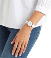 Pierre Cardin Damen Armband-Uhr mit Marken-Kürzel-Print analoge Quarz-Uhr mit Leder-Armband 3ATM 31mm CBV.15 Schwarz, Rosa, Weiß oder Beige