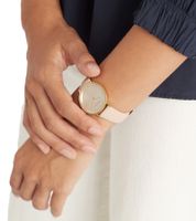 Pierre Cardin Damen Armband-Uhr mit Marken-Kürzel-Print analoge Quarz-Uhr mit Leder-Armband 3ATM 31mm CBV.15 Schwarz, Rosa, Weiß oder Beige