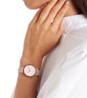 Pierre Cardin Damen Armband-Uhr mit Marken-Kürzel-Print analoge Quarz-Uhr mit Leder-Armband 3ATM 31mm CBV.15 Schwarz, Rosa, Weiß oder Beige