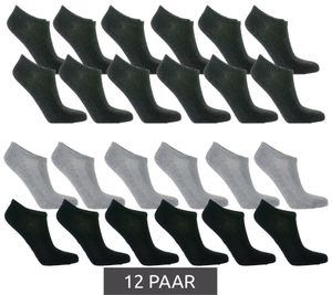 12 Paar TASTIQ Sneaker-Socken schlichte Baumwoll-Socken in Geschenkbox Sport-Socken Dunkelgrau, Navy, Hellgrau