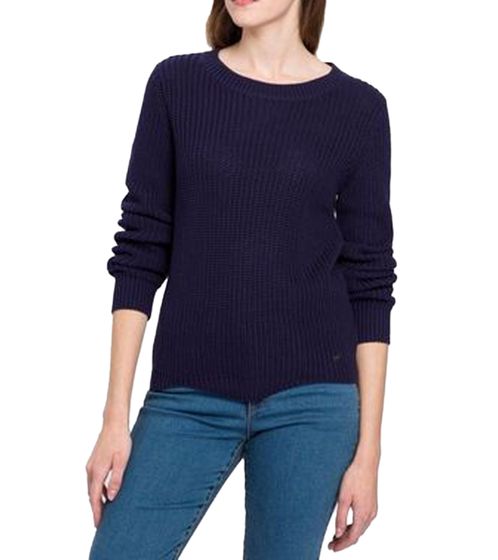 ARIZONA Damen Strick-Pulli Baumwoll-Pullover Rundhals-Pullover 24360544 Dunkelblau