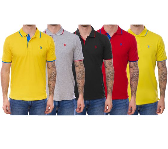 U.S. POLO ASSN. Herren Polo-Shirt Basic-Shirt Baumwoll-Shirt Kurzarm-Shirt in verschiedenen Farben