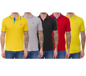 U.S. POLO ASSN. Polo da uomo, camicia basica, camicia in cotone, camicia a maniche corte in vari colori