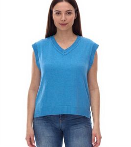 ALIFE AND KICKIN AudraAK Camisa de verano de punto con cuello en V para mujer 66809103 Azul ALIFE AND KICKIN AudraAK Camisa de verano de punto con cuello en V para mujer 66809103 Azul