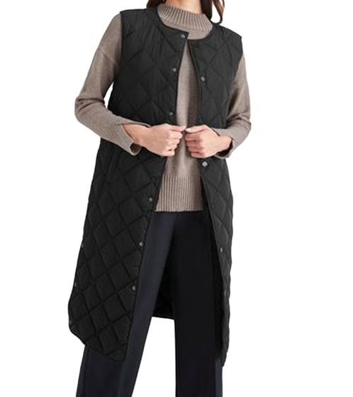 HECHTER PARIS Gilet lungo trapuntato da donna con patta intera e bottoni gilet da esterno 53241934 Nero