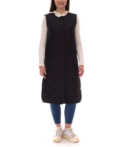 HECHTER PARIS women's long quilted vest with full button placket outdoor vest 53241934 black