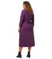 Robe portefeuille femme ADIA élégante robe d'été à nouer robe de vacances à manches 3/4 grandes tailles 37339213 violet