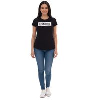 PUMA City Damen Baumwoll-Shirt mit Praha/Prag, Paris, Wien oder Madrid Schriftzug Kurzarm-Shirt Rundhals-Shirt 575957 Weiß oder Schwarz