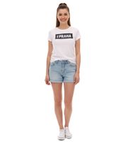 PUMA City Damen Baumwoll-Shirt mit Praha/Prag, Paris, Wien oder Madrid Schriftzug Kurzarm-Shirt Rundhals-Shirt 575957 Weiß oder Schwarz