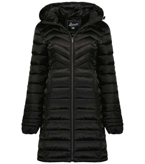 GEOGRAPHICAL NORWAY Cendrine Damen Steppmantel mit Kapuze Winter-Jacke 095 Schwarz