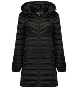 GEOGRAPHICAL NORWAY Cendrine Cappotto trapuntato da donna con cappuccio Giacca invernale 095 Nero