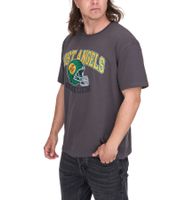 Camisa de algodón para hombre KEINE LIEBE Ballhead con inscripción LOST ANGELES Camiseta de cuello redondo Camisa de manga corta KLTS1011GRY Gris/Verde/Naranja