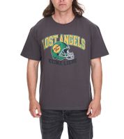 Camisa de algodón para hombre KEINE LIEBE Ballhead con inscripción LOST ANGELES Camiseta de cuello redondo Camisa de manga corta KLTS1011GRY Gris/Verde/Naranja