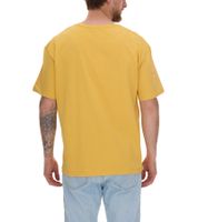 Camisa de algodón con detalles de color para hombre KEINE LIEBE Universe City Camiseta de cuello redondo Camisa de manga corta KLTS1012YEL Amarillo/Negro