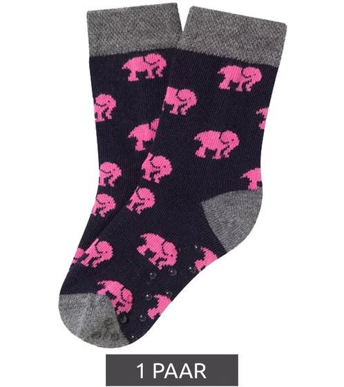 1 pares de calcetines de algodón para niños Mustard, calcetines con estampado de elefantes, calcetines para niños pequeños 20S-ELEP negro/rosa/gris