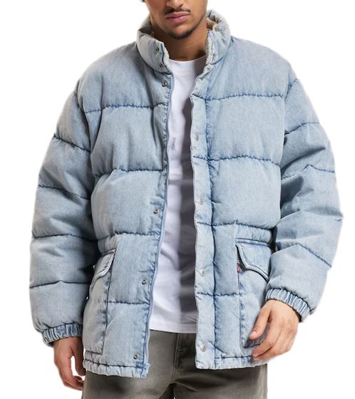 LEVI'S Western Super Puffer Giacca da uomo in cotone Giacca trapuntata casual boxy fit Giacca imbottita 55155062 azzurro