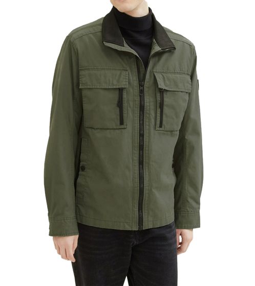 Veste de transition pour homme Tom Tailor, veste de loisirs durable avec grandes poches poitrine 96396857 vert olive