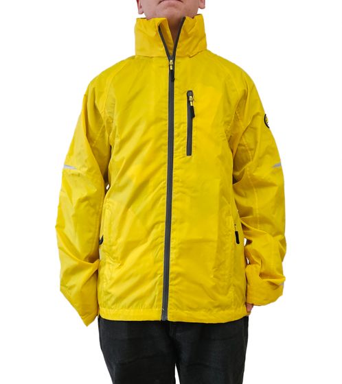 NORTHERN COUNTRY Herren nachhaltige Regen-Jacke mit versteckter Kapuze wasserabweisende Übergangs-Jacke 55448815 Gelb