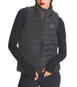 Chaleco de transición acolchado sostenible para mujer de KangaROOS, chaqueta de primavera 19112552, negro/rosa