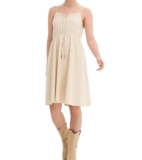 Vestido de verano para mujer con tirantes ajustables de mezclilla Vestido casual Sostenible 941094 Beige