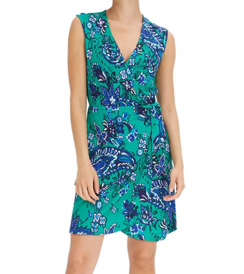 Vestido de verano para mujer con estampado floral integral, minivestido, vestido informal, vestido de fiesta 978851 verde/azul