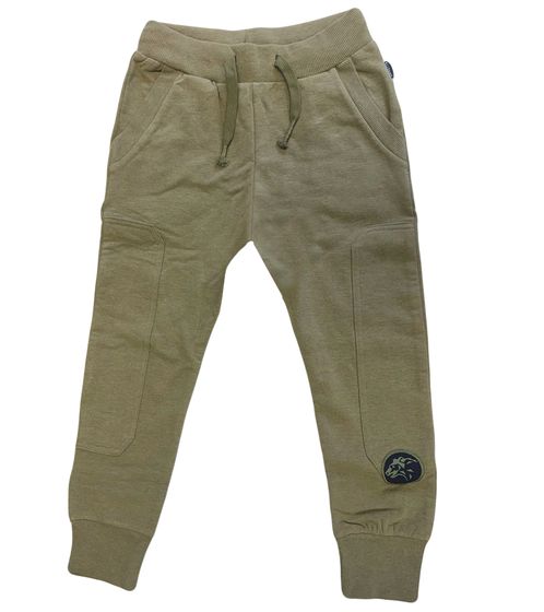 Pantaloni da tuta per bambini Sanetta in cotone, morbidi pantaloni da jogging con coulisse, pantaloni per tutti i giorni 126500 40080 Cachi