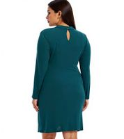 Robe d'été pour femme, robe en jersey froncé, robe moulante à manches longues 935347 Vert