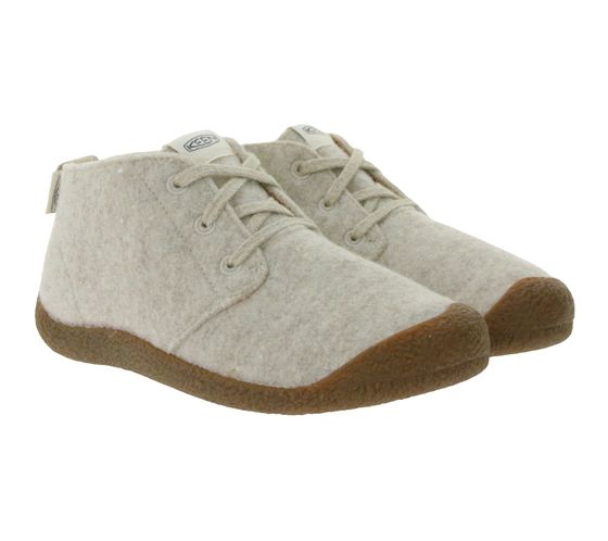 Chaussures basses en feutre KEEN Mosey Chukka pour femmes, bottines mi-hautes durables avec lacets écologiques anti-odeurs, 1026447 Beige