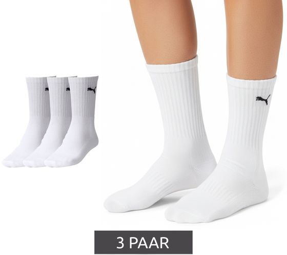 3 pares de calcetines deportivos lisos PUMA, calcetines de algodón, calcetines de tenis, calcetines largos 7308 300 Blanco 3 pares de calcetines deportivos lisos PUMA, calcetines de algodón, calcetines de tenis, calcetines largos 7308 300 Blanco