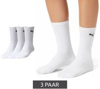3 pares de calcetines deportivos lisos PUMA, calcetines de algodón, calcetines de tenis, calcetines largos 7308 300 Blanco 3 pares de calcetines deportivos lisos PUMA, calcetines de algodón, calcetines de tenis, calcetines largos 7308 300 Blanco
