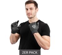 Pack de 2 guantes de ciclismo EGREGIE para hombre con forro polar, guantes para correr con función táctil para smartphone, guantes deportivos, color negro Pack de 2 guantes de ciclismo EGREGIE para hombre con forro polar, guantes para correr con función táctil para smartphone, guantes deportivos, color negro
