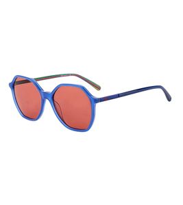 MISSONI Damen Sonnen-Brille in geometrischer Form leichte Oktagon Brille moderne Kunststoff-Brille mit Hartschalen- Etui 8CQ Blau/Rot